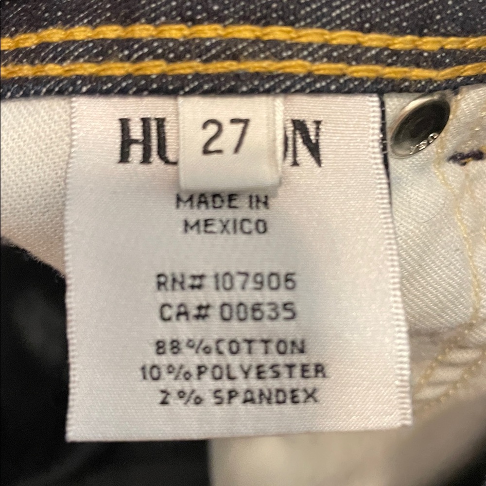 HUDSON COLLIN SKINNY MID-RISE CROP JEANS size 27 NWOT DARK WASH - Picture 8 of 9